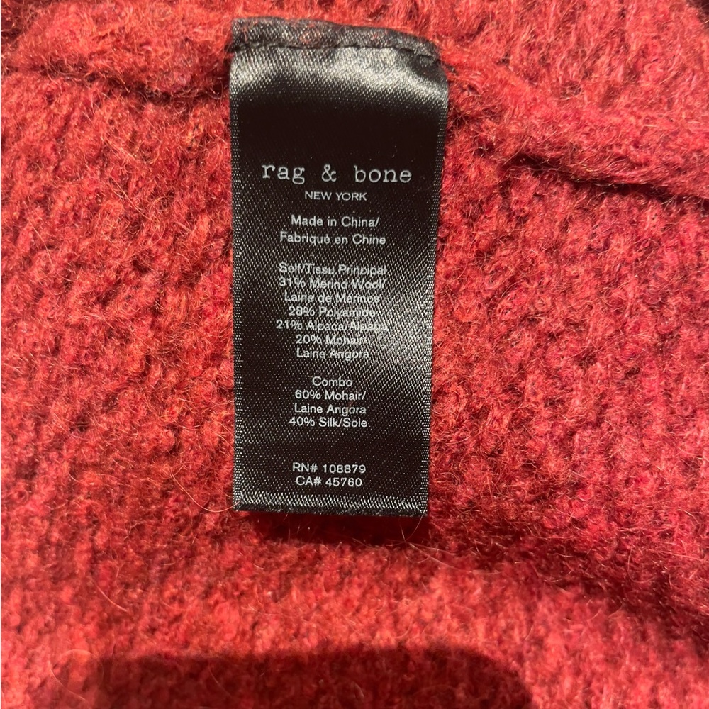 β¨π Host Pick! Rag & Bone, Alpaca Mohair and Wool Blend Oversized Sweater - Picture 9 of 9